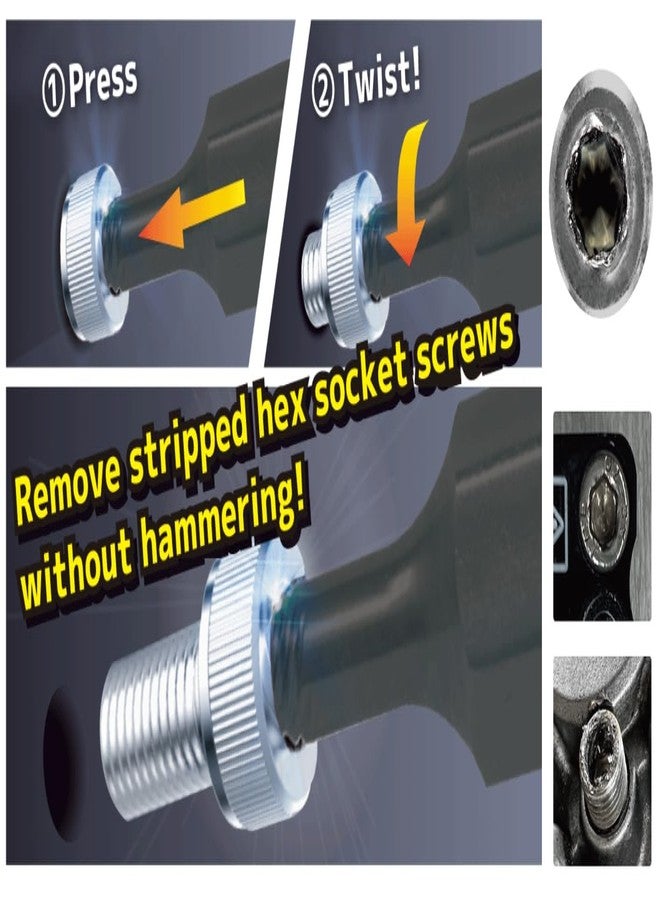 ENGINEER Screw extractor for hexagon socket screws (8 mm Allen screw) DWZ-08, 29mm length. Works with socket wrench handle. Made in Japan - Image 2