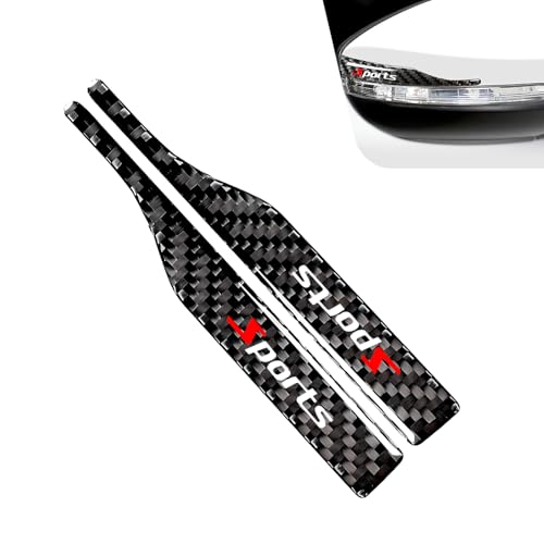 Qurbuns 2 PCS Car Rearview Mirror AntiCollision Strip 512 x 059 Carbon Fiber Rearview Mirror Protective Film AntiScratch Rear View Mirror Protector Universal for Most Cars Black - Image 1