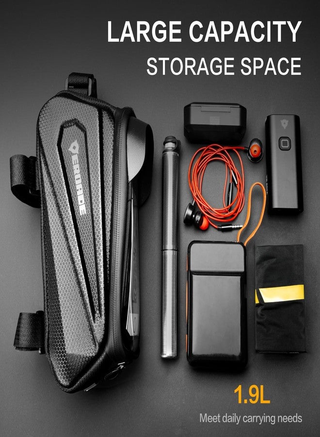 EROADE Bike Bag Top Tube Frame Bag,1.9L Hard Shell Waterproof Bike Phone Bag with Touch Screen,Cycling Pouch, Bike Accessories Compatible Phones Under 7" - Image 5