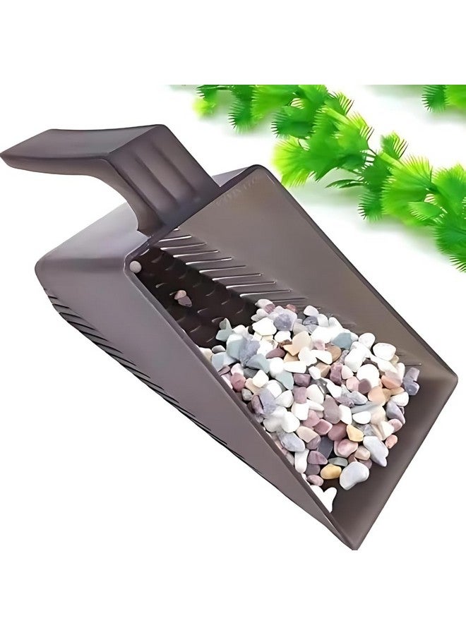 VAYINATO Aquarium Fish Tank Sand Shovel (Grey), Strong Construction Plastic Gravel Strainer Shovel Clean Tool For Fish Tank Terrarium Tank By Petzlifeworld - Image 1