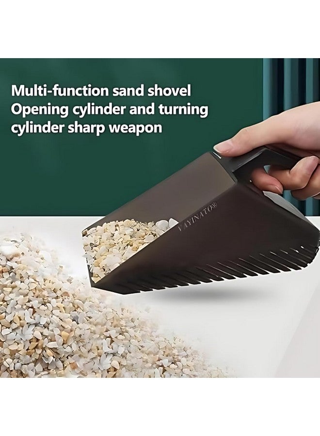 VAYINATO Aquarium Fish Tank Sand Shovel (Grey), Strong Construction Plastic Gravel Strainer Shovel Clean Tool For Fish Tank Terrarium Tank By Petzlifeworld - Image 2