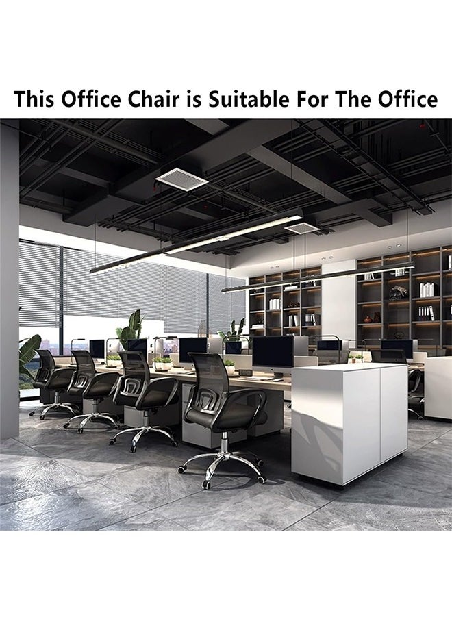 Ergonomic Home Office Chair Computer Chair with Ergonomic Armrests and Mesh Back with Wheels Mid Back Task Chair with Lumbar Support, Black