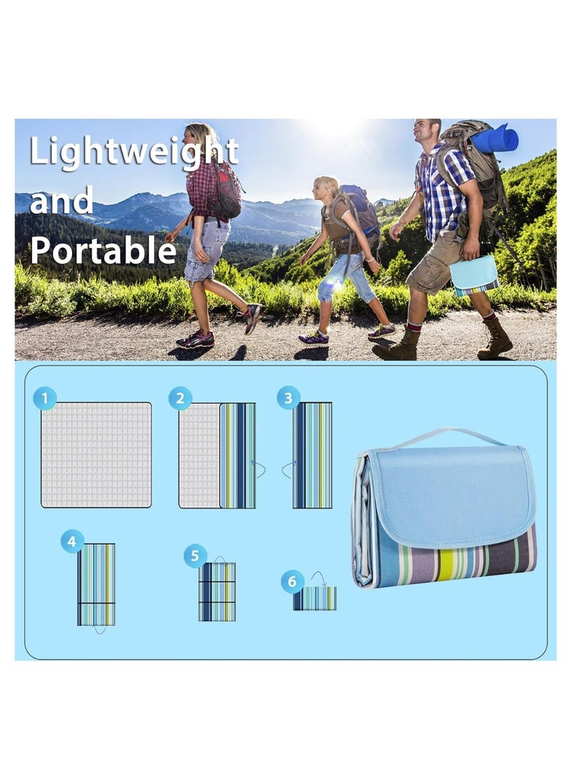Waterproof Picnic Blanket – Large Portable Outdoor Beach & Camping Mat, Sand-Resistant Foldable Mat with Carry Strap for Park, Beach, Travel & Family Outings - Image 3