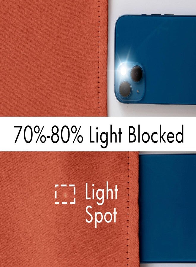 ميولي ستارة نافذة من MIULEE بلون تيراكوتا الخريفي، مناسبة لغرفة النوم والمطبخ والحمام وغرفة المعيشة، ستارة معتمة بجيب للعمود، معالجة عازلة للحرارة، لوحة واحدة، 52 × 18 بوصة، برتقالي محروق - Image 2