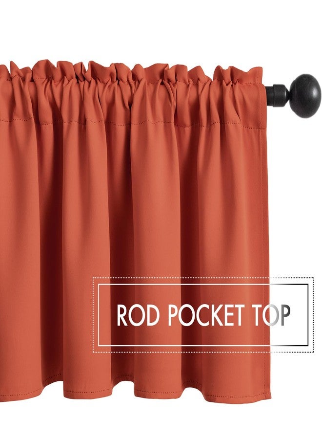 ميولي ستارة نافذة من MIULEE بلون تيراكوتا الخريفي، مناسبة لغرفة النوم والمطبخ والحمام وغرفة المعيشة، ستارة معتمة بجيب للعمود، معالجة عازلة للحرارة، لوحة واحدة، 52 × 18 بوصة، برتقالي محروق - Image 3