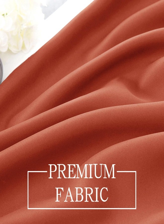 ميولي ستارة نافذة من MIULEE بلون تيراكوتا الخريفي، مناسبة لغرفة النوم والمطبخ والحمام وغرفة المعيشة، ستارة معتمة بجيب للعمود، معالجة عازلة للحرارة، لوحة واحدة، 52 × 18 بوصة، برتقالي محروق - Image 5