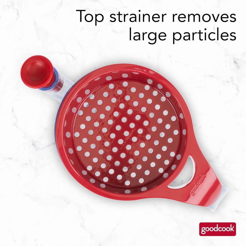 Good Cook Everyday Fat Separator for Cooking, 2-Cup Heat-Resistant Separator with Pour Spout, Bottom Release Fat Separator for BBQ and Gravy, Strainer and Silicone Stopper for Mess-Free Use - Image 3
