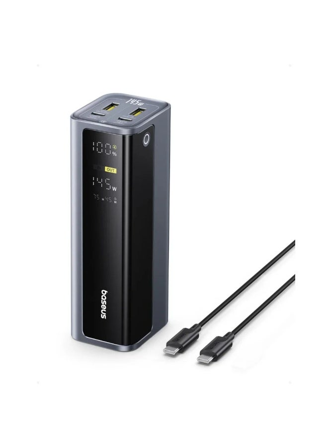 Baseus OS-Baseus EnerGeek GP12 Fast Charging Power Bank with Digital Display 20800mAh 145W Space Grey (Includes Type-C to Type-C Cable 1M 100W) space grey - Image 2