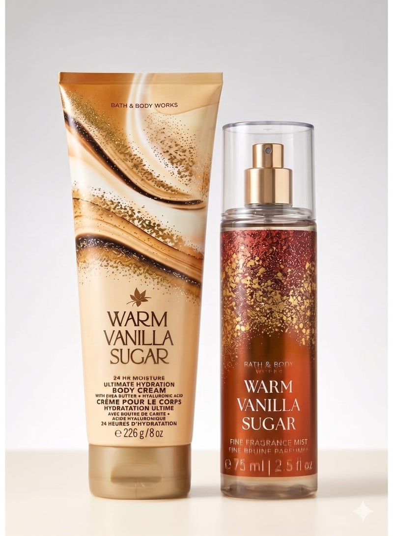 Bath & Body Works Warm Vanilla Sugar Bundle (Body Cream + Mist) - Image 1