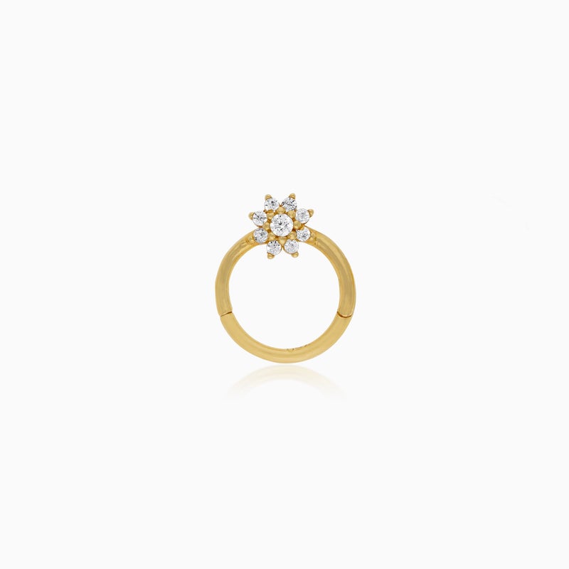 Jawhara Jewellery خواتم حلقية من الذهب الأصفر عيار 18 قيراط للنساء مع زيركون متلألئ، أقراط حلقية ذهبية أنيقة، مجوهرات فاخرة بسيطة للاستخدام اليومي من مجموعة جوهرة بواسطة مجوهرات جوهرة - Image 1