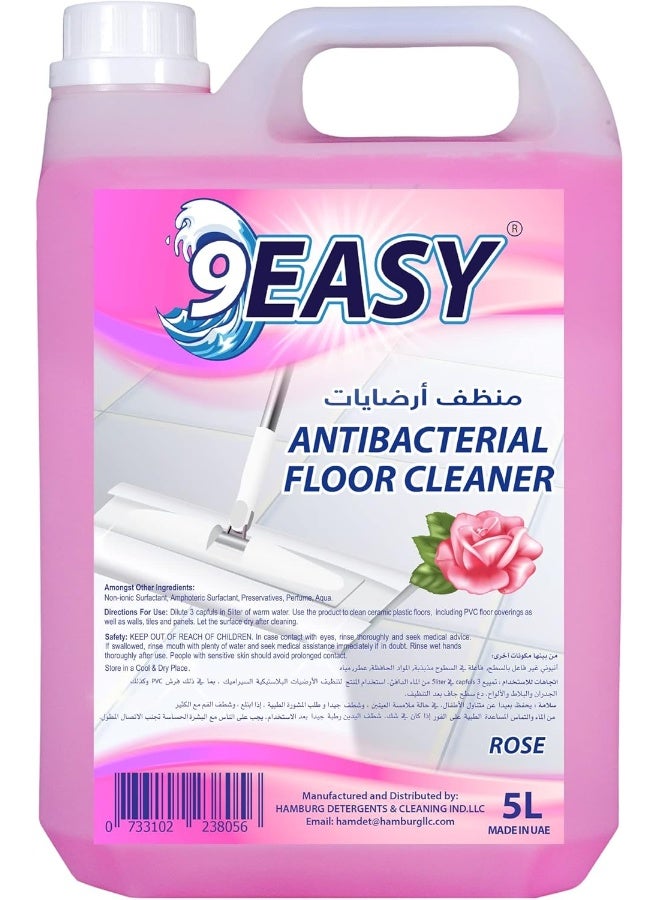 9EASY Antibacterial Floor Cleaner - Rose Scent 5L - Image 1
