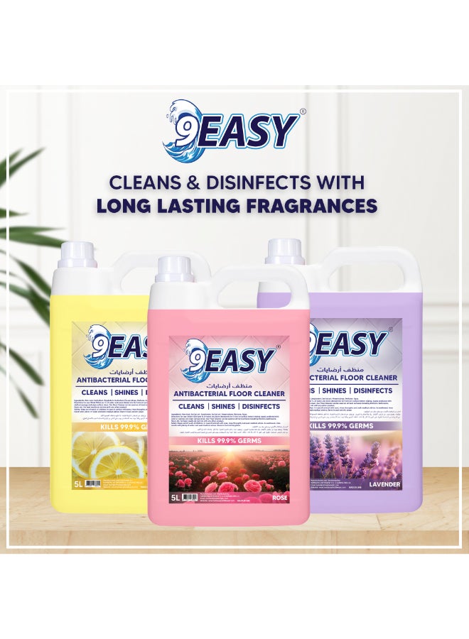 9EASY منظف أرضيات مضاد للبكتيريا - برائحة الورد 5 لتر - Image 4