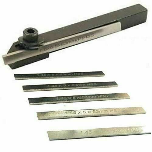 MINI LATHE PARTING CUT OFF TOOL HOLDER 8MM SHANK 6X M2 HSS Blade Allen Key 