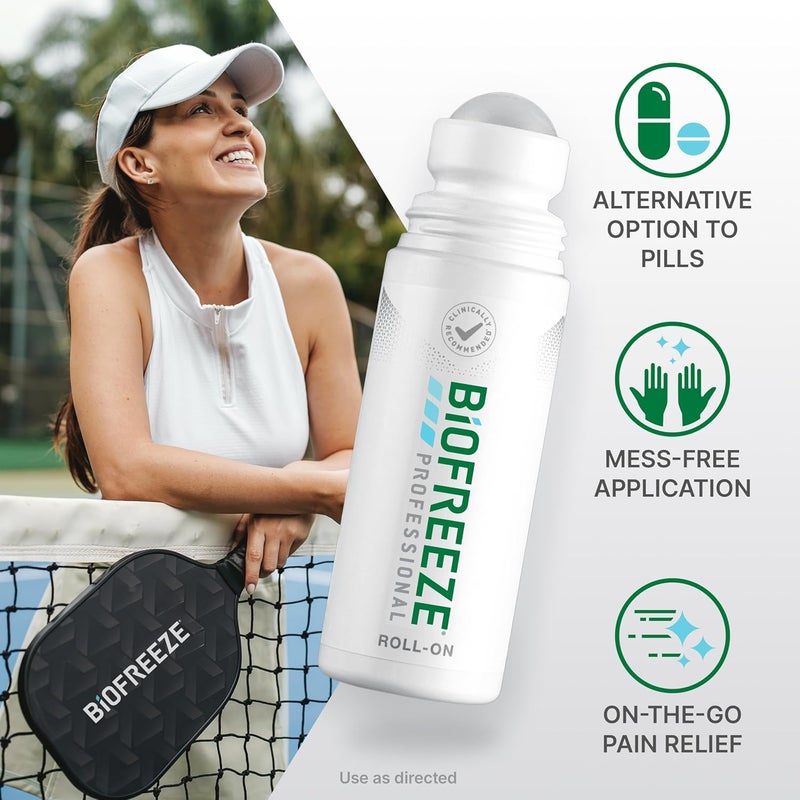 Biofreeze Professional Pain Relief Roll On Knee  Lower Back Pain Relief Arthritis Pain Reliever Neck Pain Relief Cooling Joint Pain Relief RollOn Menthol Gel 3 Fl Oz - Image 2