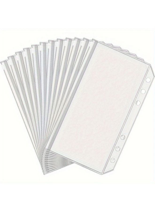 6 قطع جيوب حافظة من PVC الشفاف بحجم A6 بسحاب لتنظيم المدرسة والمكتب - Image 2
