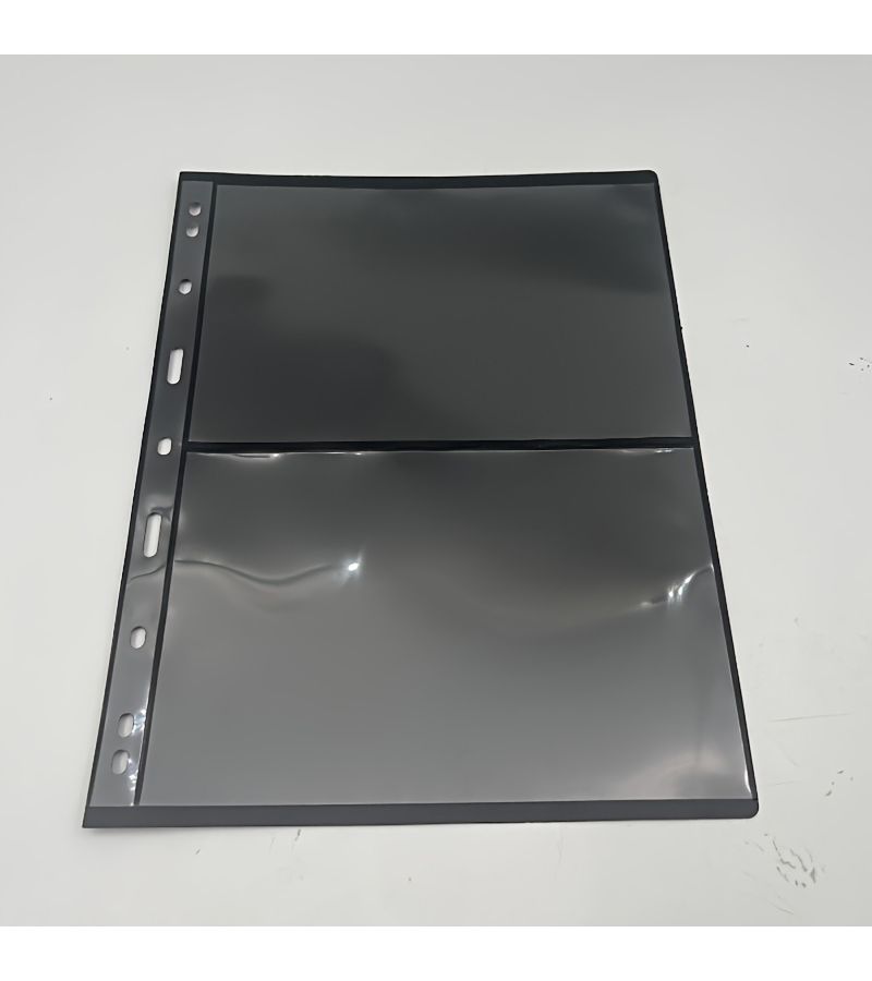 7 Lines 10 PCS Black Stamp Collecting Page Philatelic Protective Sheets Bag Plastic for Ring Binder - Image 3