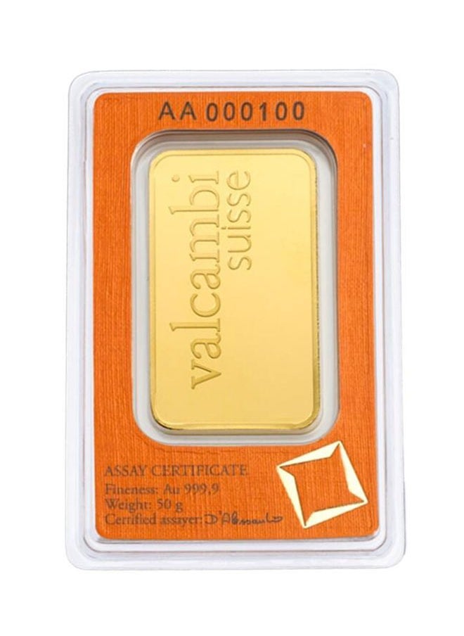 valcambi - Valcambi Suisse 50g Pure 999.9 Fine Gold Bar 24KT - 50 Grams - Image 1