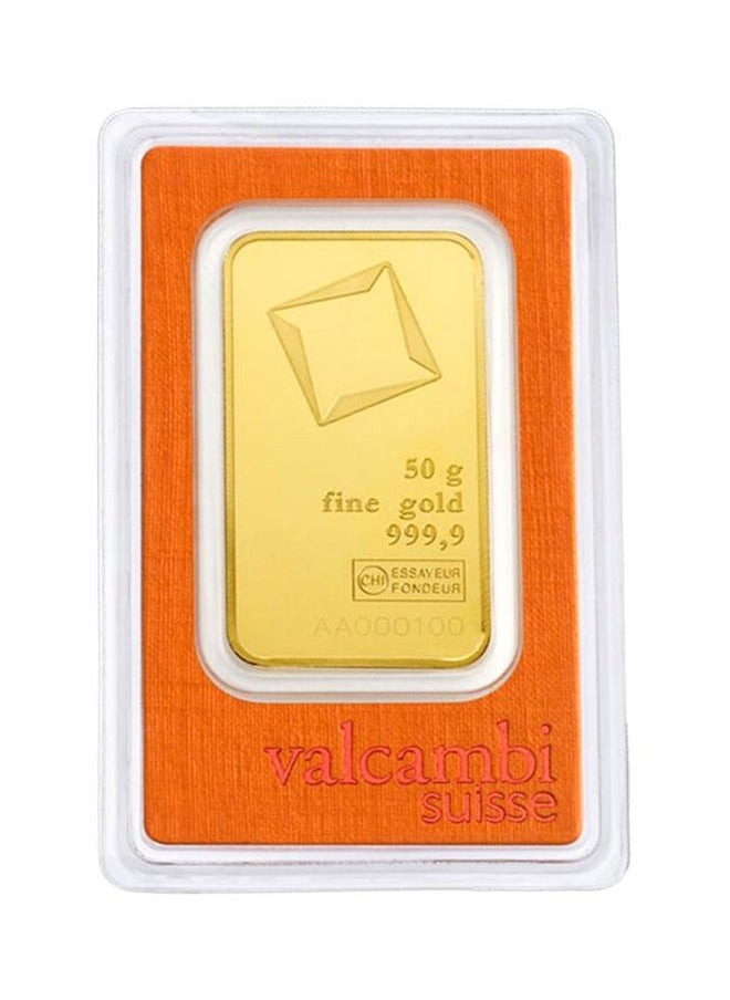 valcambi - Valcambi Suisse 50g Pure 999.9 Fine Gold Bar 24KT - 50 Grams - Image 1