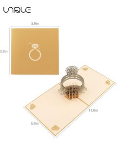 Unique 3D Wedding Diamond Ring Pop Up Love Greeting Cards, Handmade Card for Happy Couple, Wife, Wedding Anniversary Gift, Paper Pop Up Birthday Card, Propose Anniversary Girlfriend Boyfriend Wife Husband  - Image 2
