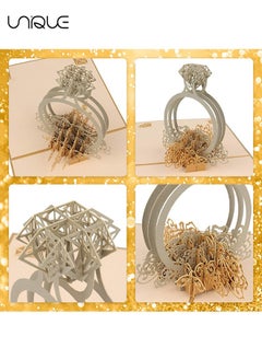 Unique 3D Wedding Diamond Ring Pop Up Love Greeting Cards, Handmade Card for Happy Couple, Wife, Wedding Anniversary Gift, Paper Pop Up Birthday Card, Propose Anniversary Girlfriend Boyfriend Wife Husband  - Image 4