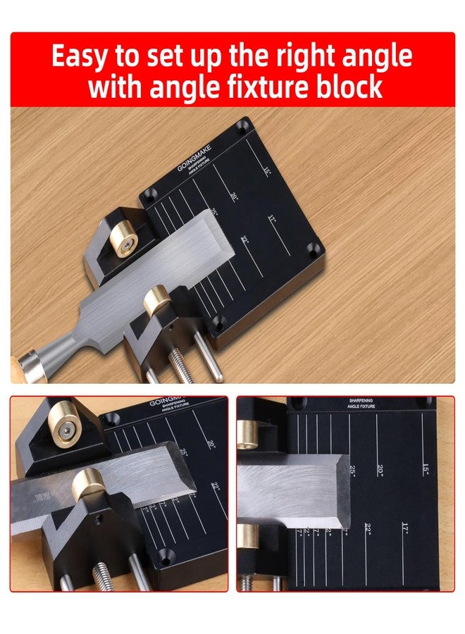 GOINGMAKE Honing Guide System Chisel Sharpening Kit for Woodworking Chisels and Planes 5/32" to 3" Chisel Sharpener Sharpening Holder Guide with Sharpening Angle Fixture, Angle Gauge and Storage Case - Image 4