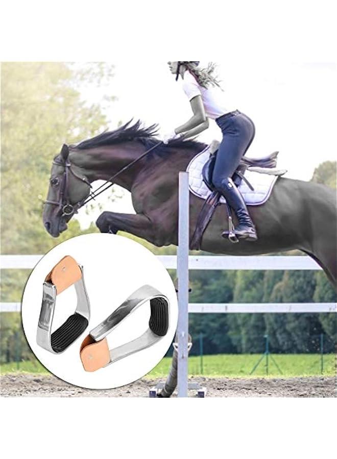ركاب حصان من الالومنيوم، ركاب للسرج الغربي مع تصميم تاك اوفرشوز، ركاب حصان امن فوق الحذاء مع بساط قدم مطاطي مضاد للانزلاق - Image 4