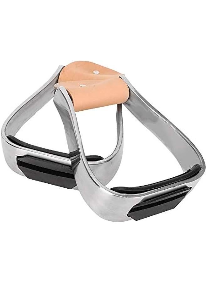 ركاب حصان من الالومنيوم، ركاب للسرج الغربي مع تصميم تاك اوفرشوز، ركاب حصان امن فوق الحذاء مع بساط قدم مطاطي مضاد للانزلاق - Image 1