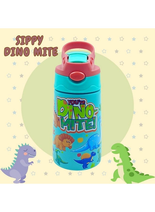 Voik- Kids Sipper Stainless Steel Water Bottle with Straw | One Click Push Button to Open | Colorful Design |Insulated Hot and Cold up to 10 Hours | Double Wall | Ideal for School, Picnics | 300 ml - Image 2