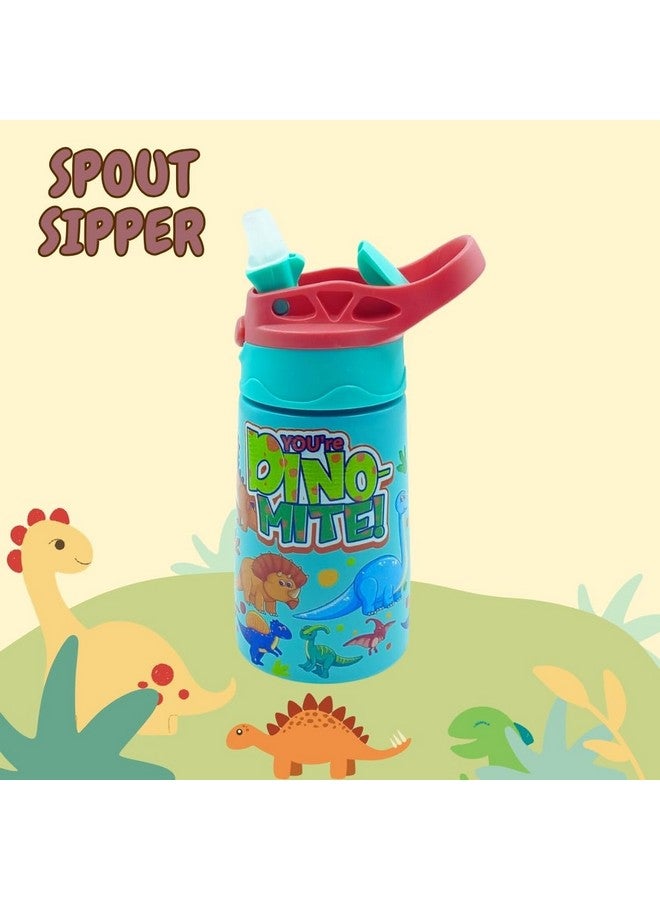 Voik- Kids Sipper Stainless Steel Water Bottle with Straw | One Click Push Button to Open | Colorful Design |Insulated Hot and Cold up to 10 Hours | Double Wall | Ideal for School, Picnics | 300 ml - Image 3