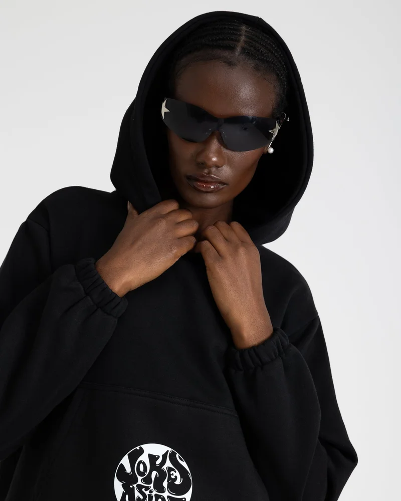 JOKES ASIDE Black LOGO Hoodie