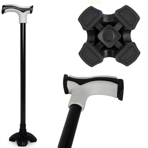 MCP Nimbus T Shape Aluminum Walking Stick, Lightweight, Walking Stick for Old People, Adjustable Height, Wide Base for Balance Stick (Big Shoe) - Image 1