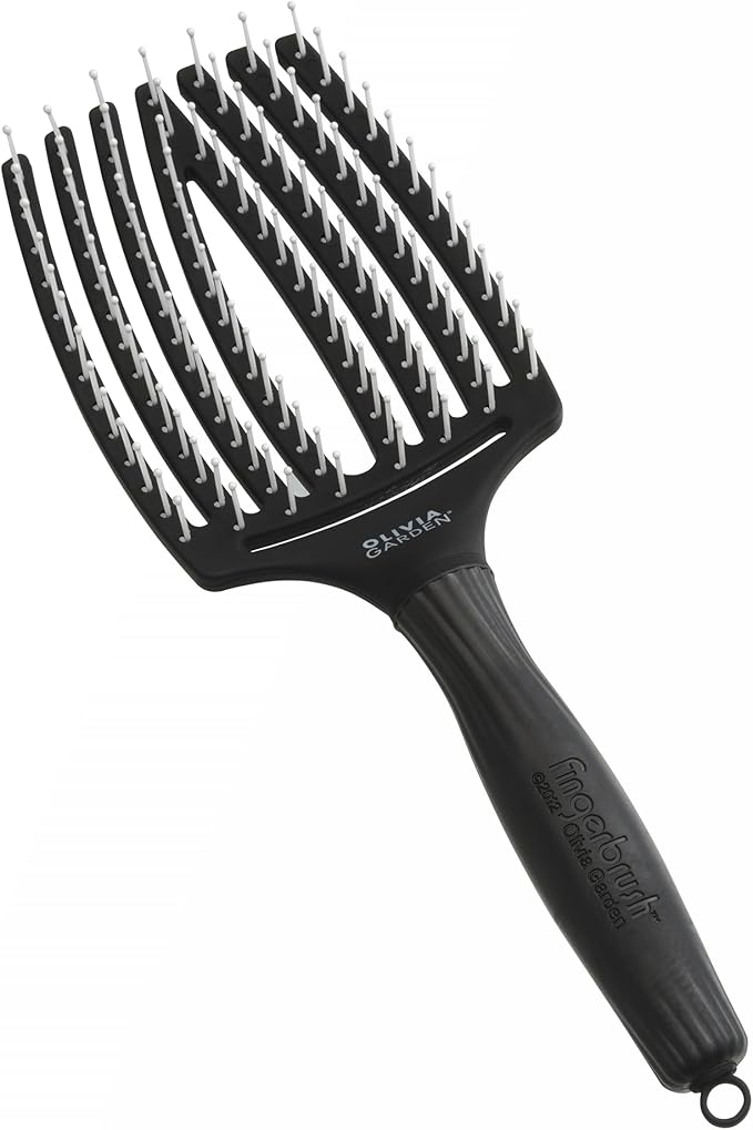Olivia Garden Fingerbrush Cerdas de Nylon Ionizadas Pequeo Color Negro
