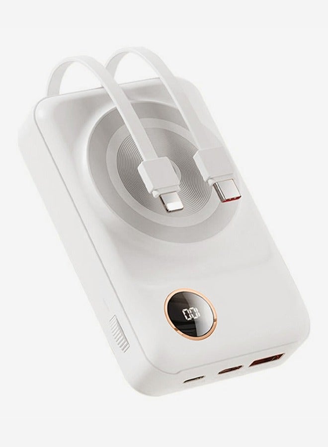 KALIO باور بانك شحن سريع 20000 مللي أمبير ماغسيف 66 واط لأجهزة لايتنينغ و Type-C، الهواتف المحمولة، الأجهزة اللوحية / أبيض - Image 1