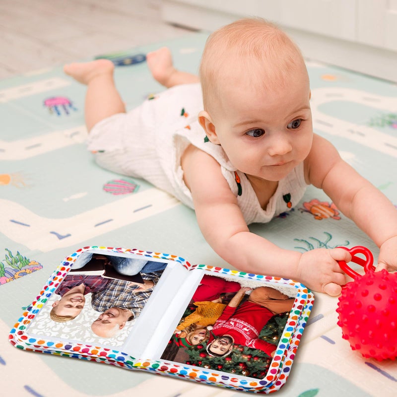 Fullhawl My First Family Album for Baby Holds 17 4x6 Pictures Baby Photo Album Soft Cloth Book for Kids Toddlers Family Memory Gift(Classic) - Image 3