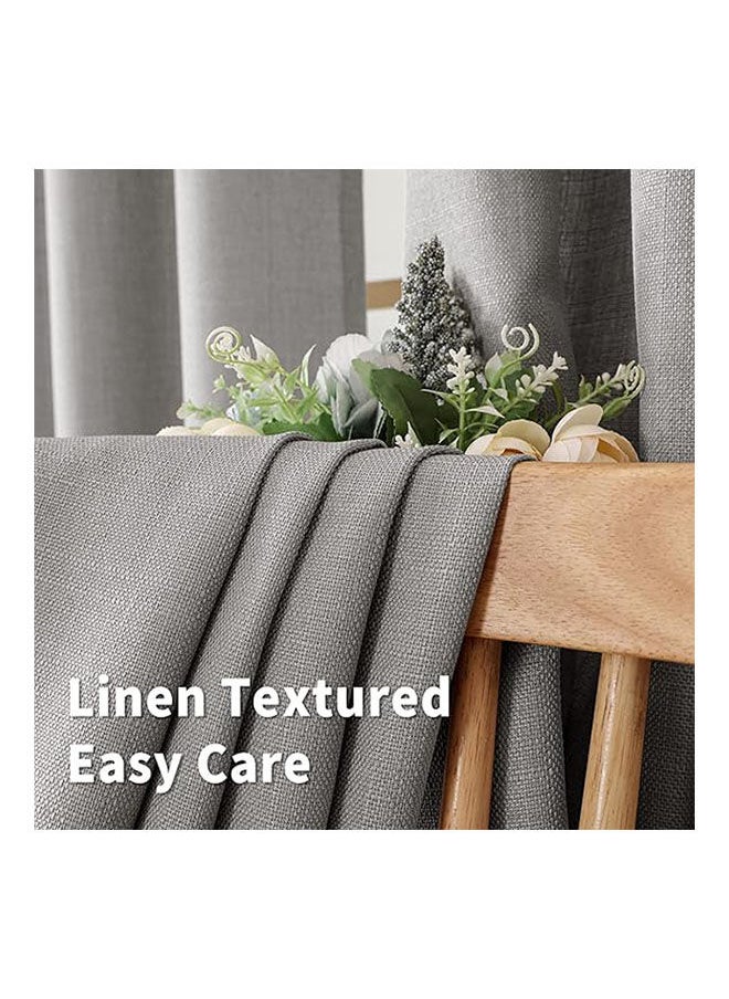 Intex Curtains House - Natural Linen Semi Transparent Curtain For Living Rooms And Bedroom With Steel Grommets 2 Pcs - Image 1