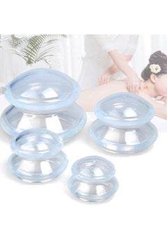 SYOSI Professional Silicone Cupping Therapy Set Cups For Massage For Anti-Cellulite Facial Body Pain Relief Muscle Relaxation Joint Pain Size 4  - Image 1