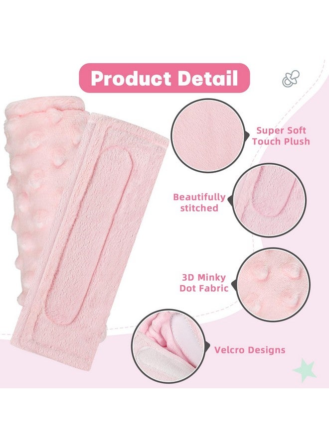 GFU Car Seat Strap Pads for Baby, Soft Shoulder Pads for Comfort, Reversible Seatbelt Covers for Kids, Perfect for Baby Car Seat, Stroller, Swing, High Chair, Size: 6.5 x 6.5 inch, Pink - Image 4