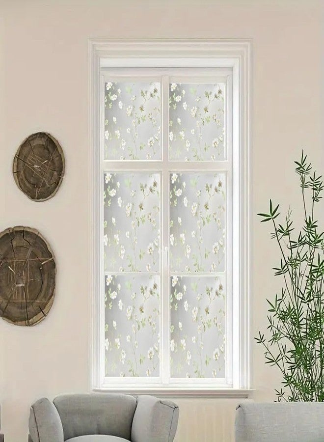 LIVECOOL Window Stickers Frosted UV Window Protection Film for Privacy & Decoration Bathroom Home Office Kitchen (12" x 24" Inch, Jasmine) - Image 3