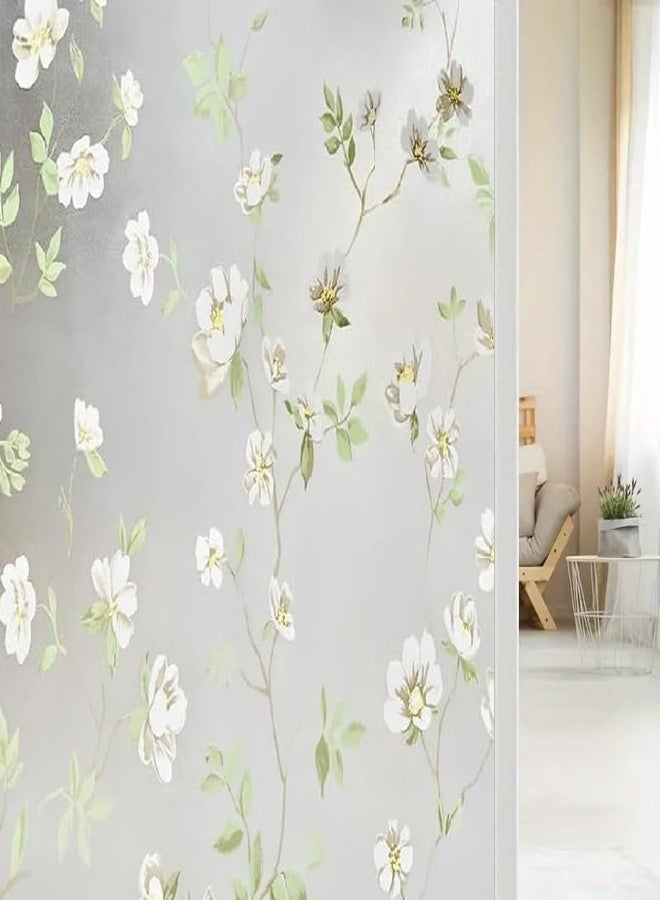 LIVECOOL Window Stickers Frosted UV Window Protection Film for Privacy & Decoration Bathroom Home Office Kitchen (12" x 24" Inch, Jasmine) - Image 1