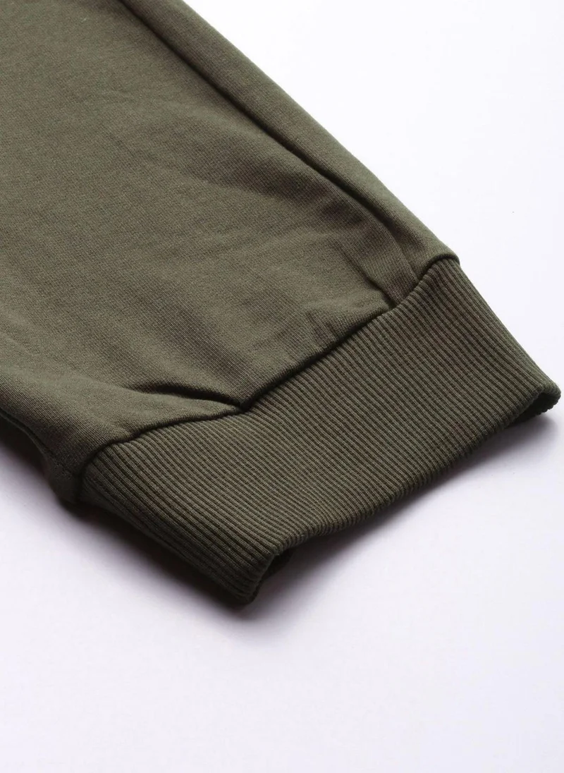 The Indian Garage Co Men Slim Fit Solid Mid-Rise Stretchable Knitted Jogger Trousers
