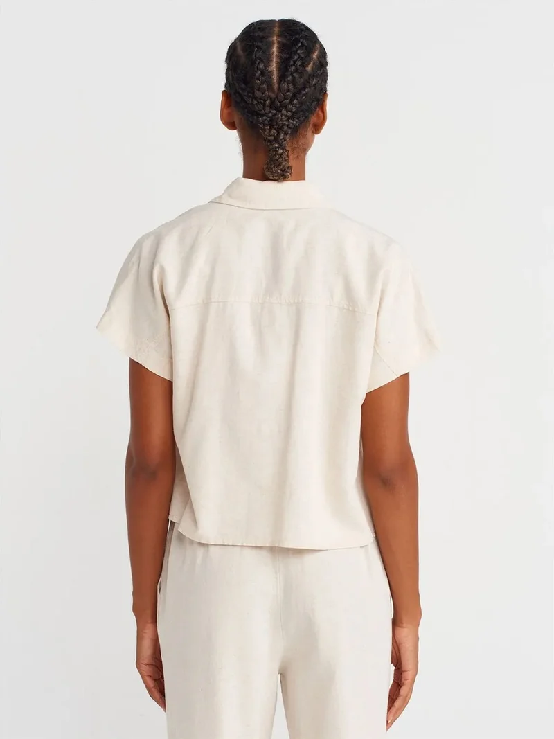 ديلفين Dilvin Oversized Cropped Shirt