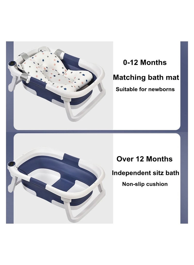 كول بيبي حوض استحمام للأطفال قابل للطي، حوض استحمام للأطفال مع وسادة ناعمة، حوض استحمام محمول للسفر مع فتحة تصريف - Image 3
