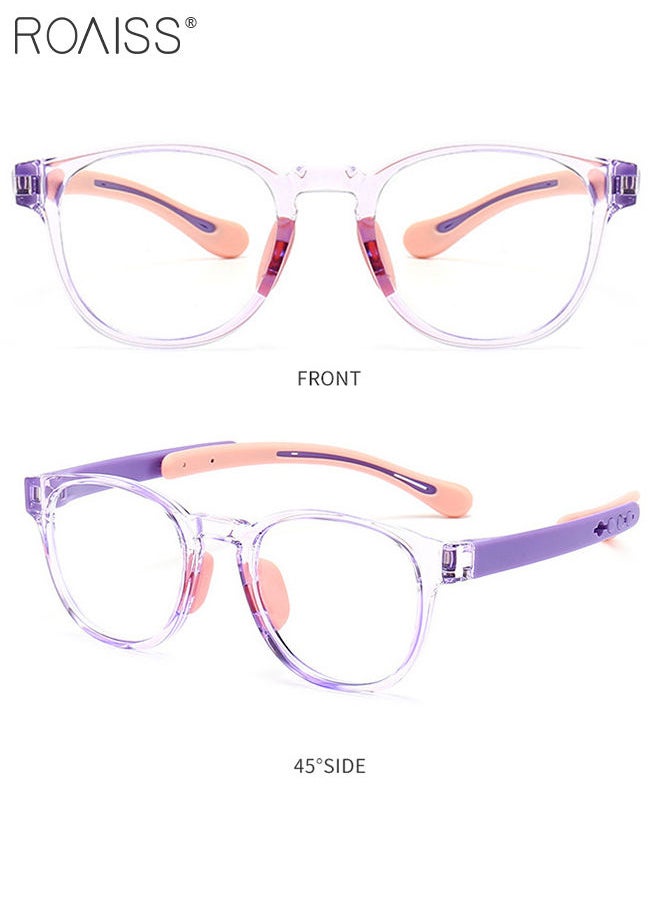 roaiss Kids Blue Light Blocking Glasses, Anti Eyestrain Computer Glasses, Gaming Eyewear UV400 Protection with Light Weight TR90 Frame for Boys Girls and Children Age 3-12, Clear Pink  - Image 2
