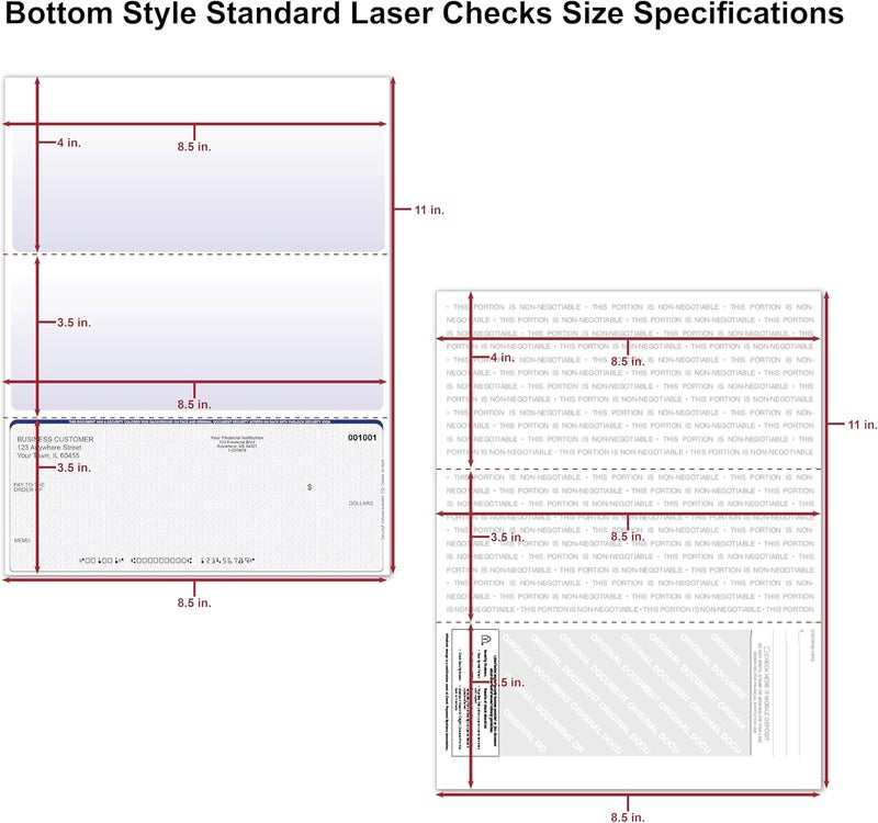 CAROUSELCHECKS 500 Blank Laser/Computer Checks Bottom Style (Gray Marble) - Image 2