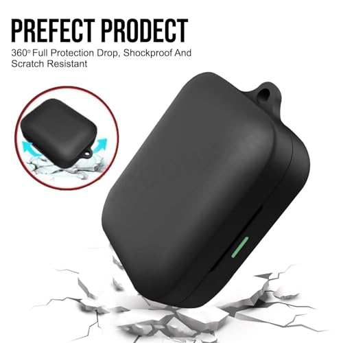 Cocoonkart Soft Silicone Case Cover Compatible for Realme Buds Air 7 | 7 Pro with Cleaner Kit,Lanyard & 4 Pcs Cable Protectors (Black) - Image 5