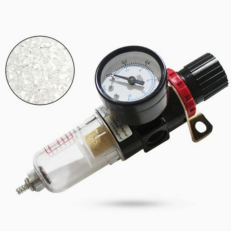DLEIN AFR-2000 Pneumatic Air Filter Regulator Compressor & Pressure Reducing Valve & Oil Water Separation+ Gauge Outfit 1/4 Inch Pressure Gauge Pneumatic Air Filter Regulator Compressor 1PC(AFR-2000) - Image 2