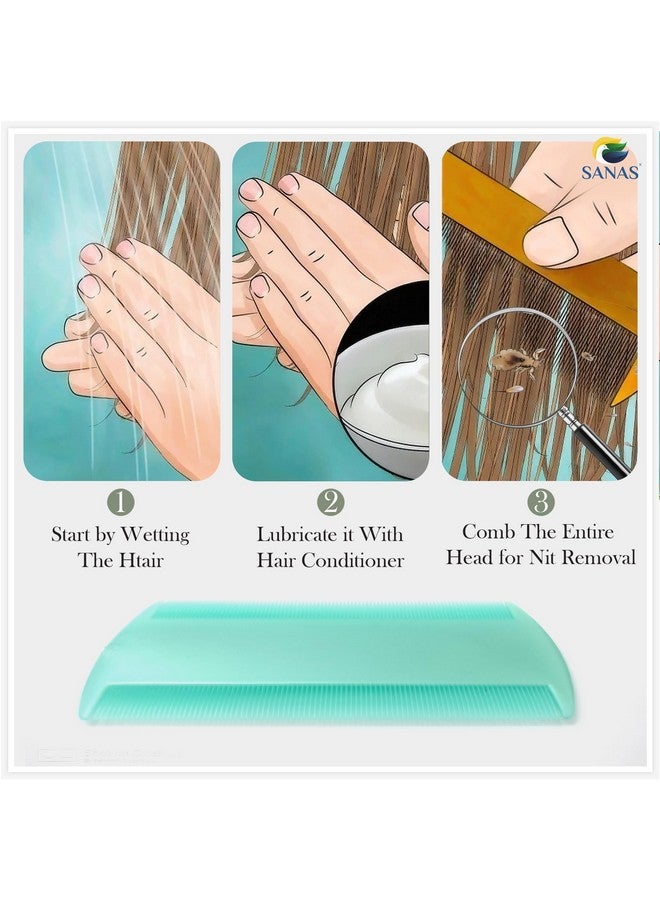 Sanas Lice Comb 3Pcs Nits Removal Comb Dandruff Dust Narrow Teeth Comb For Women And Men Fine Teeth Comb Hair Accessory 3Pcs (Multicolour) - Image 4