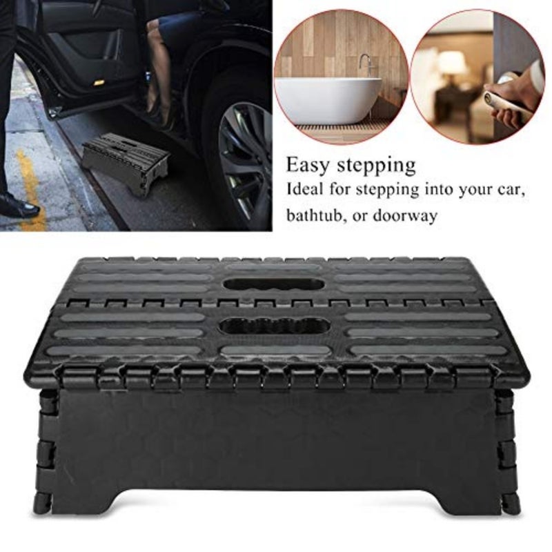 Portable Folding Step, Heavy Duty Foldable Stool High Riser Step Folding Step Stool, Carrying Handle, Holds Up to 300lb, Foldable Stepping Stool for Car, Kitchen Bath - Image 2
