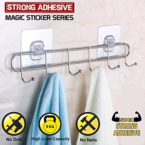 ADTALA Stainless Steel Waterproof and Oil Proof Nail Free Heavy Duty Wall Hook and Ceiling Hanger for Bathroom and Kitchen, Transparent - Image 3