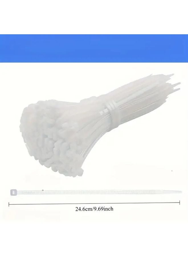 100pcs White Nylon Cable Ties High Strength Durable For Electronics Home Organization - Image 3